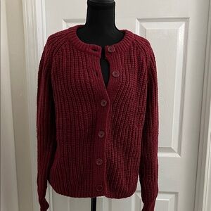 Amazon Women's Burgundy Knit Cardigan